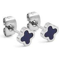 Say It With Blue Clover Earrings - Silver