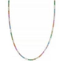Say It With Rainbow Tennis Necklace - Yellow Gold