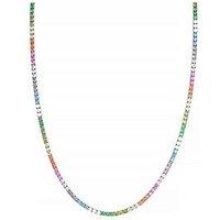 Say It With Rainbow Tennis Necklace - Silver