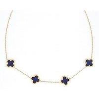 Say It With Blue Clover Necklace - Yellow Gold