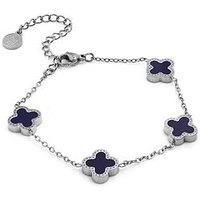 Say It With Blue Clover Chain Bracelet - Silver