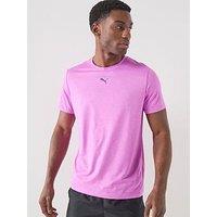 Puma Mens Training Tad Essentials Heather Cat T-Shirt - Pink