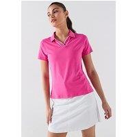 Puma Womens Golf Cloudspun Essentials Short Sleeve Polo Shirt - Pink