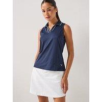 Puma Womens Golf Cloudspun Sleeveless Polo - Navy
