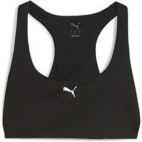 Puma Womens Training 4Keeps Athlete Mid Support Sports Bra - Black