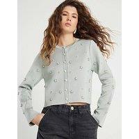River Island Embellished Cardigan - Green