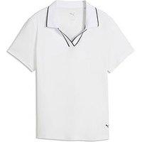 Puma Womens Golf Cloudspun Essential Short Sleeve Polo Shirt - White