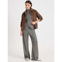 River Island Wide Leg Cosy Check Trouser - Grey