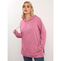 Yours Curve Pull Over Hoodie - Pink