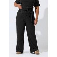 Yours Curve Wide Leg Trouser - Black