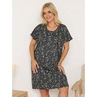 Yours Curve Star Placket Nightdress - Pink