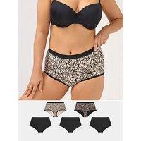 Yours Curve 5 Pack Full Brief - Black