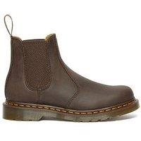 Dr Martens 2976 Crazy Horse Yellow Stitch Boots - Dark Brown