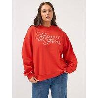 Yours Curve France Sweatshirt - Red