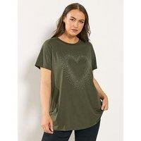 Yours Curve Placement Print Core T-Shirt - Green