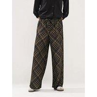 Pixiegirl Petite Check Scuba Wide Leg Trouser - Brown