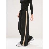 Pixiegirl Petite Satin Scuba Wide Leg Trouser - Black