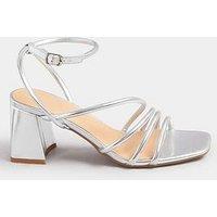 Yours Standard Fit Asymmetric Block Heel - Silver