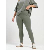Yours Curve Basic Leggings - Green