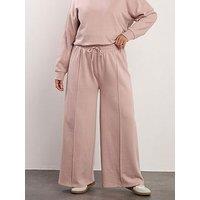 Yours Curve Wide Leg Jogger - Pink