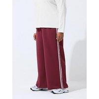 Yours Curve Tape Trouser - Red