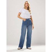 Long Tall Sally Mid Wash Textured Jean 34" - Blue