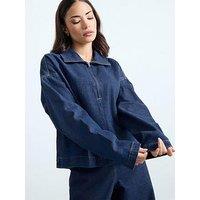 Pixiegirl Petite Quarter Zip Denim Top