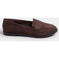 Yours Wide Fit Suede Loafer - Brown
