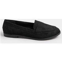 Yours Wide Fit Suede Loafer - Black