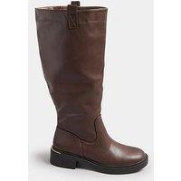 Yours Standard Fit Knee High Boot - Brown