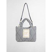 Barbour Riah Mini Quilted Tote Bag - Black/White Gingham Check