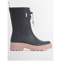 Barbour Devlin Mid Welly - Grey/Gardenia Pink