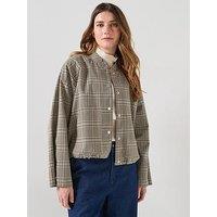 Barbour Leyburn Check Showerproof Bomber Jacket - Green