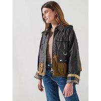 Barbour Liza Wax Jacket - Black/Sand