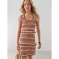 The Very Collection Scoop Neck Knitted Frill Mini Dress