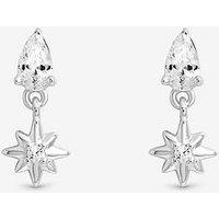 Jon Richard Simply Silver Sterling Silver 925 Cubic Zirconia Celestial Mini Drop Earrings