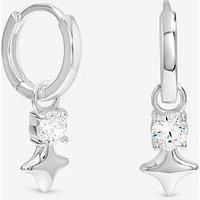 Jon Richard Simply Silver Sterling Silver 925 Cubic Zirconia Celestial Huggie Hoop Earrings