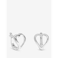 Jon Richard Simply Silver Sterling Silver 925 Polished Heart Hoop Earrings
