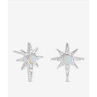 Jon Richard Simply Silver Sterling Silver 925 Celestial Opal Stud Earrings