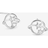 Jon Richard Simply Silver Sterling Silver 925 Polished And Cubic Zirconia Orb Stud Earrings