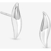 Jon Richard Simply Silver Sterling Silver 925 Polished Wave Stud Earrings