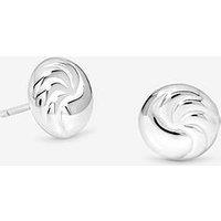Jon Richard Simply Silver Sterling Silver 925 Polished Textured Ridged Stud Earrings
