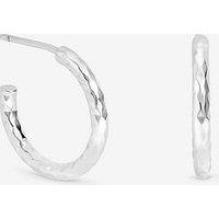 Jon Richard Simply Silver Sterling Silver 925 Polished Diamond Cut Hoop Earrings