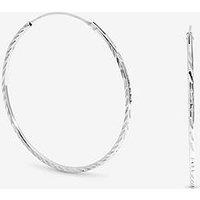 Jon Richard Simply Silver Sterling Silver 925 Polished Diamond Cut Sleeper Hoop Earrings