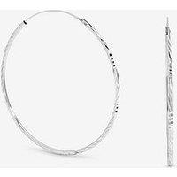 Jon Richard Simply Silver Sterling Silver 925 Polished Diamond Cut Sleeper Hoop Earrings