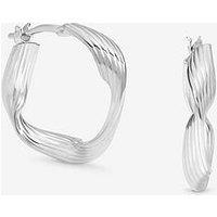 Jon Richard Simply Silver Sterling Silver 925 Polished Soft Diamond Cut Twist Hoop Earrings