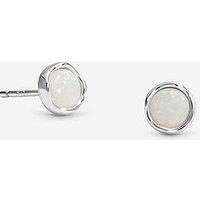 Jon Richard Simply Silver Sterling Silver 925 Polished Opal Stud Earrings