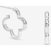 Jon Richard Simply Silver Sterling Silver 925 Polished Clover Hoop Earrings