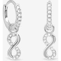 Jon Richard Simply Silver Sterling Silver 925 Pave Infinity Charm Hoop Earrings