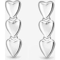 Jon Richard Simply Silver Sterling Silver 925 Polished Triple Heart Drop Earrings